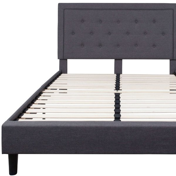 Roxbury Queen Platform Bed, Dark Gray
