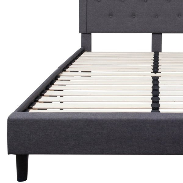 Roxbury Queen Platform Bed, Dark Gray