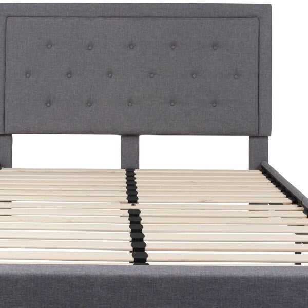 Roxbury Queen Platform Bed, Light Gray