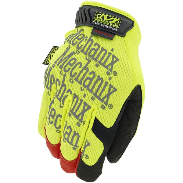 Hi-Vis Cut Resistant Gloves, A4 Cut Level, Uncoated, L, 1 PR