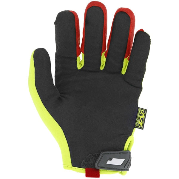 Hi-Vis Cut Resistant Gloves, A4 Cut Level, Uncoated, L, 1 PR