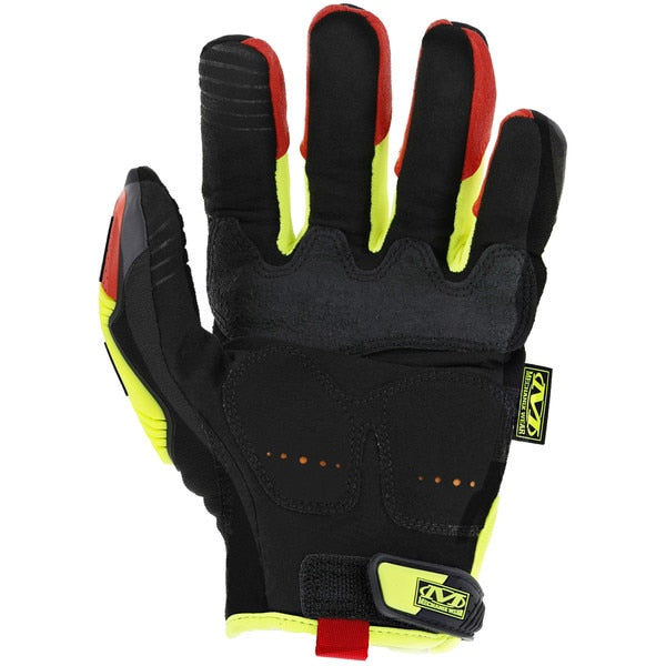 Hi-Vis Cut Resistant Impact Gloves, A4 Cut Level, Uncoated, M, 1 PR