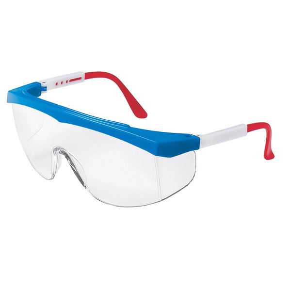 Safety Glasses, Wraparound Clear Polycarbonate Lens, Scratch-Resistant