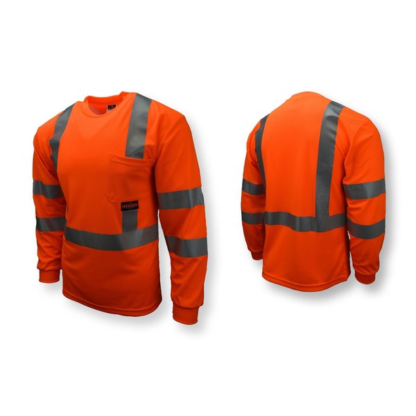Long Sleeve Shirt, Unisex, L, 22 in., Orange