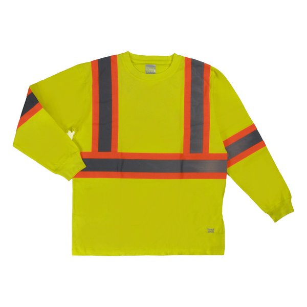 L/S Safety T-Shirt w/100pct. Cotton, Navy