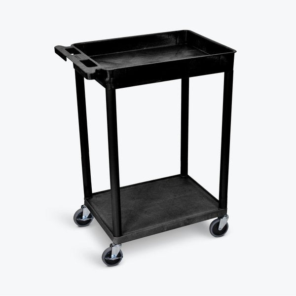 Small Top Tub and Bottom Flat Shelf Cart