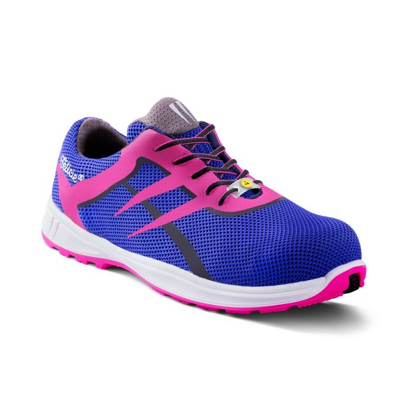 Stella Safety Shoe, Slip Resistant, Blue/Pink, Women's Size 5