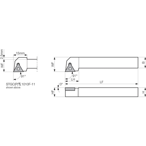 STGPL 1616H11, Indexable Turning Holder