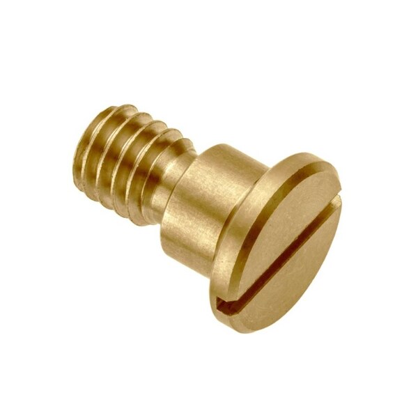 Shoulder Screw, #6-32 Thr Sz, 3/16 Thr Lg, 5/16 in Shoulder Lg, Brass