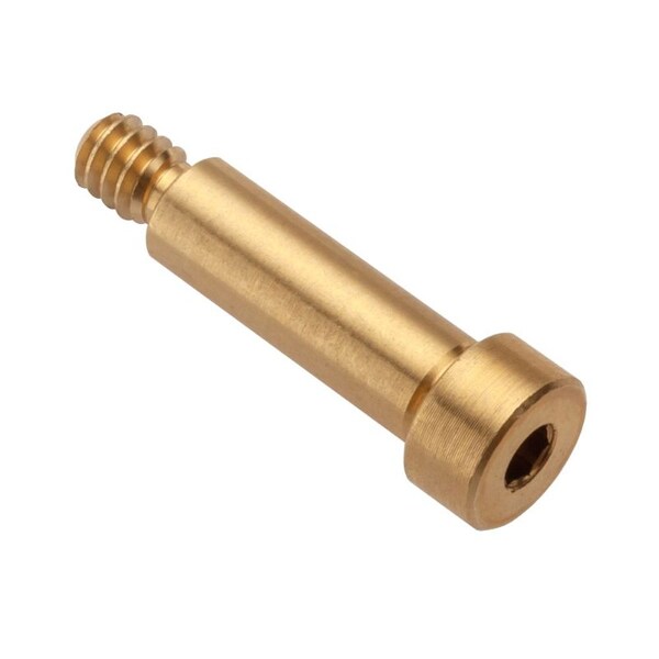 Shoulder Screw, #10-24 Thr Sz, 1/4 in Thr Lg, 3/4 in Shoulder Lg, Brass