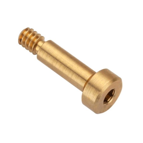 Shoulder Screw, 6g Thr Sz, 4mm Thr Lg, 25 mm Shoulder Lg, Brass