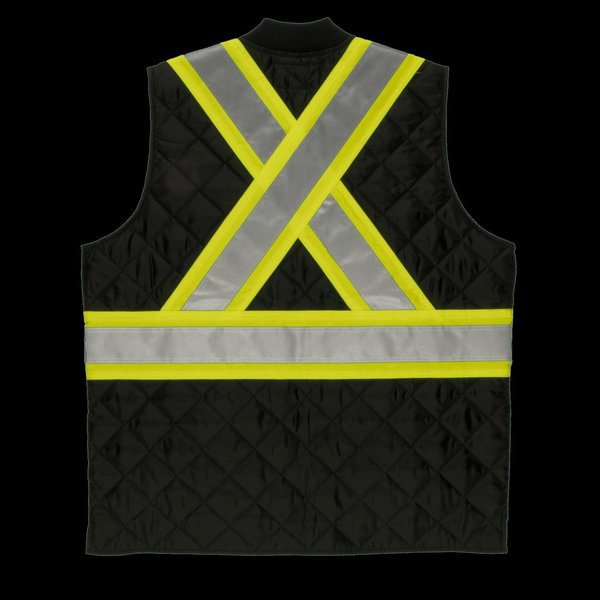 Quilted Safety Vest, SV051-BLACK-S