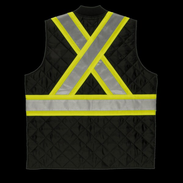 Quilted Safety Vest, SV051-BLACK-L