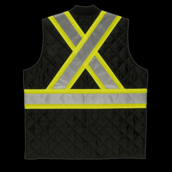 Quilted Safety Vest, SV051-BLACK-XL