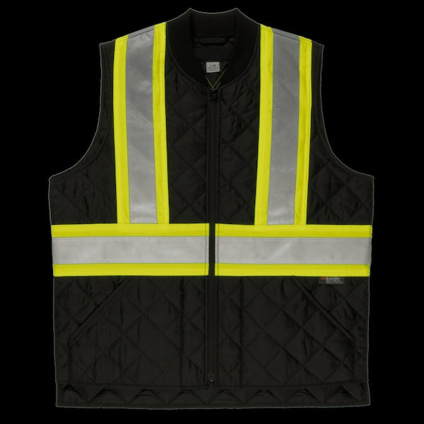 Quilted Safety Vest, SV051-BLACK-XL