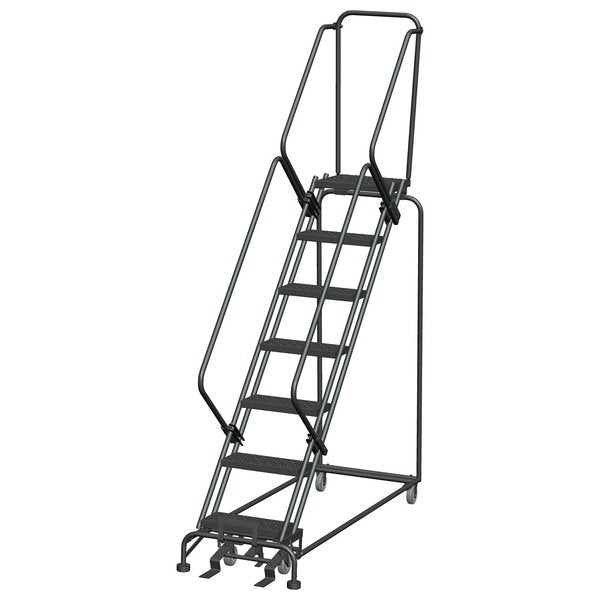 Safety Rolling Ladder, Steel, 70 in.H