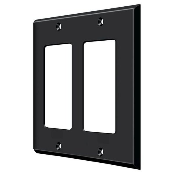 Switch Plate, Double Rocker Black