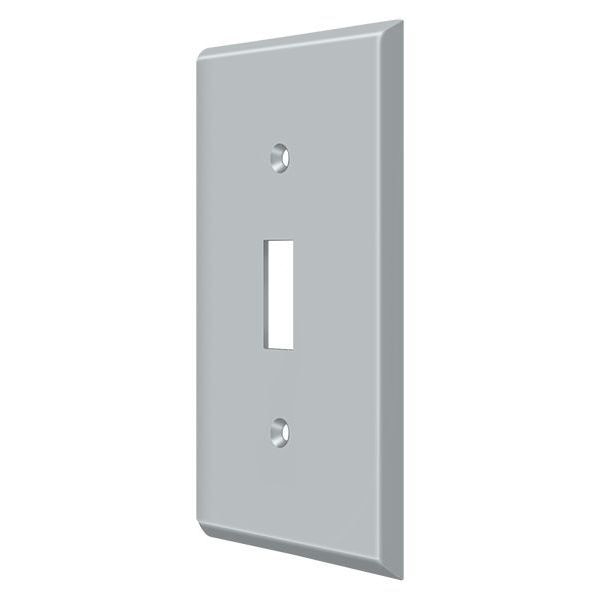 Single Switch Cutout Switch Plate, Number of Gangs: 1 Solid Brass, Brushed Chrome Finish