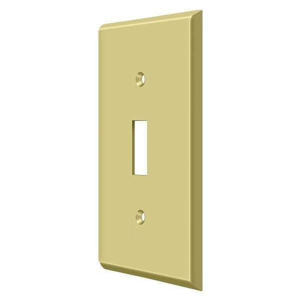 Single Switch Cutout Switch Plate, Number of Gangs: 1 Solid Brass, Polished Brass Finish