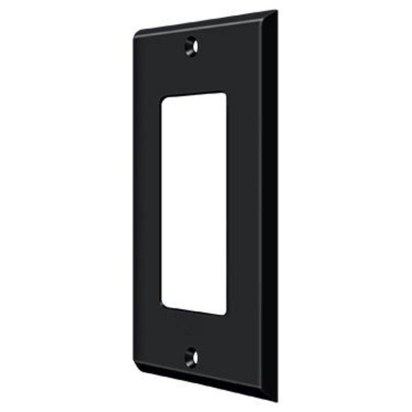 Single Rocker Switch Plate, Number of Gangs: 1 Solid Brass, Paint Black Finish