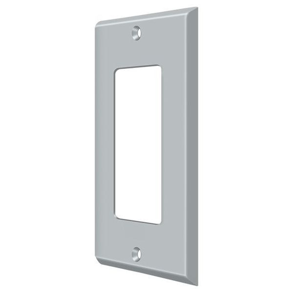 Single Rocker Switch Plate, Number of Gangs: 1 Solid Brass, Brushed Chrome Finish