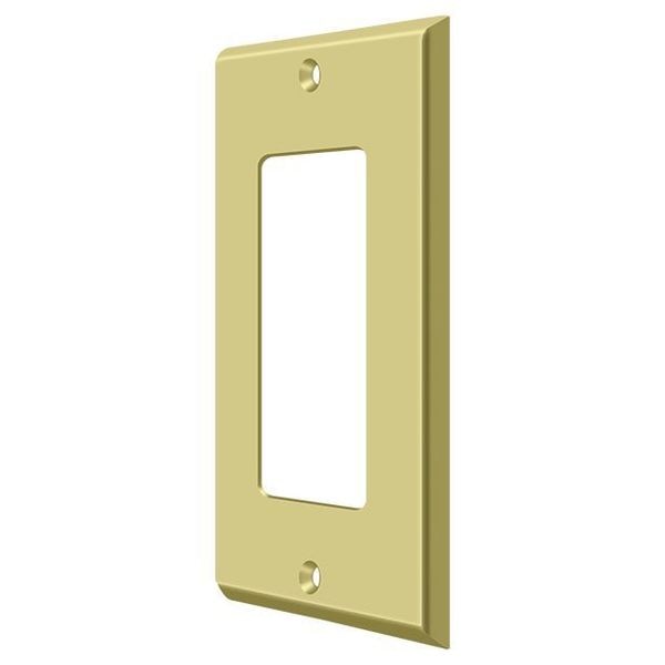 Single Rocker Switch Plate, Number of Gangs: 1 Solid Brass, Polished Brass Finish
