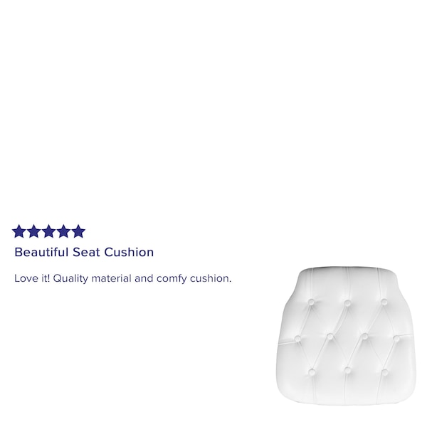 Tufted Chair Cushion, White Vinyl