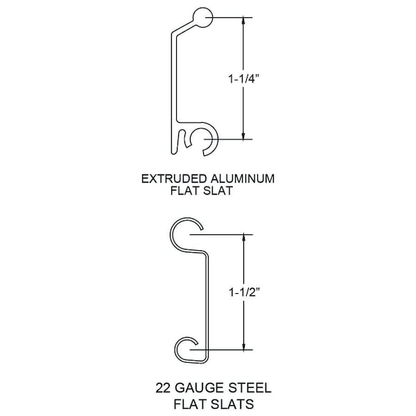 Anodized Aluminum Counter Shutter, Heigh