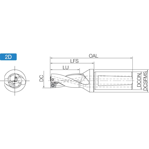 Indexable Insert Drill, S40DRV380M211, 38.00mm Drill Dia, 2xD