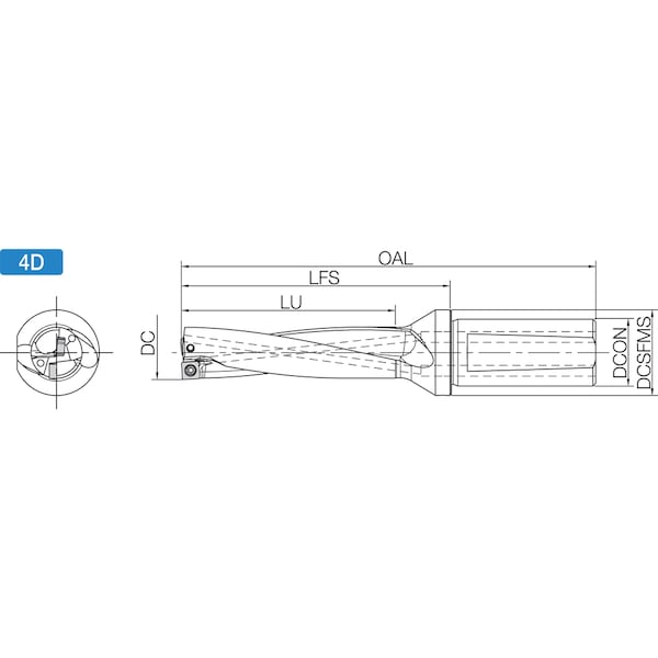 Indexable Insert Drill, S075DRV0625405, 0.6250