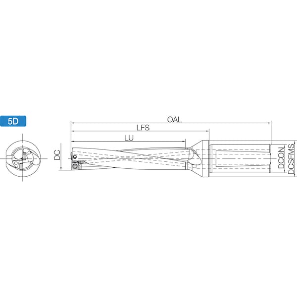 Indexable Insert Drill, S125DRV1125509, 1.1250