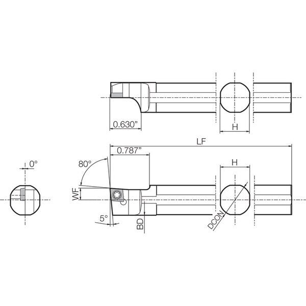 Turning Round Shank Toolholder, S19GSCLC