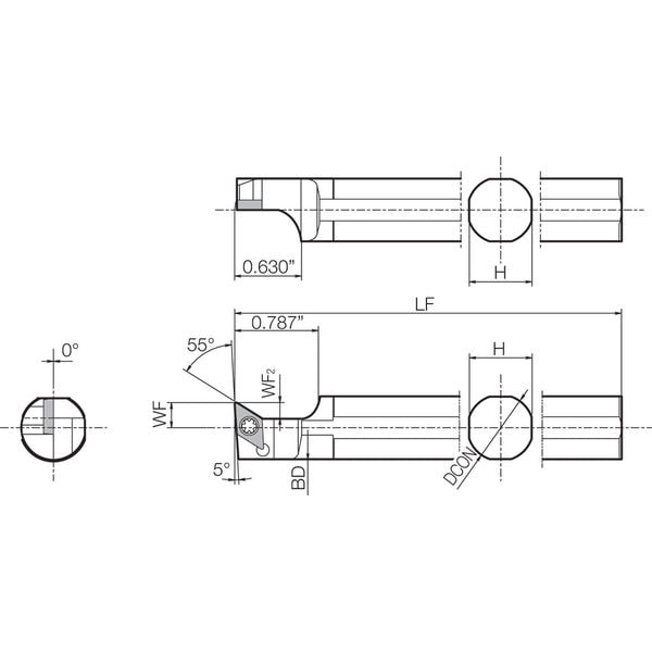 Turning Round Shank Toolholder, S20GSDLCL11 External Sleeve
