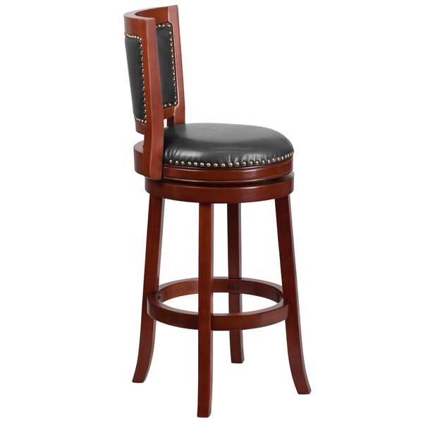 Wood Stool, Dark Cherry, 30