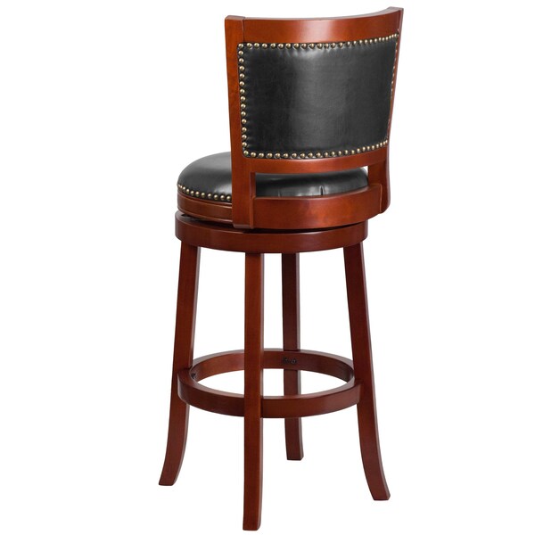 Wood Stool, Dark Cherry, 30