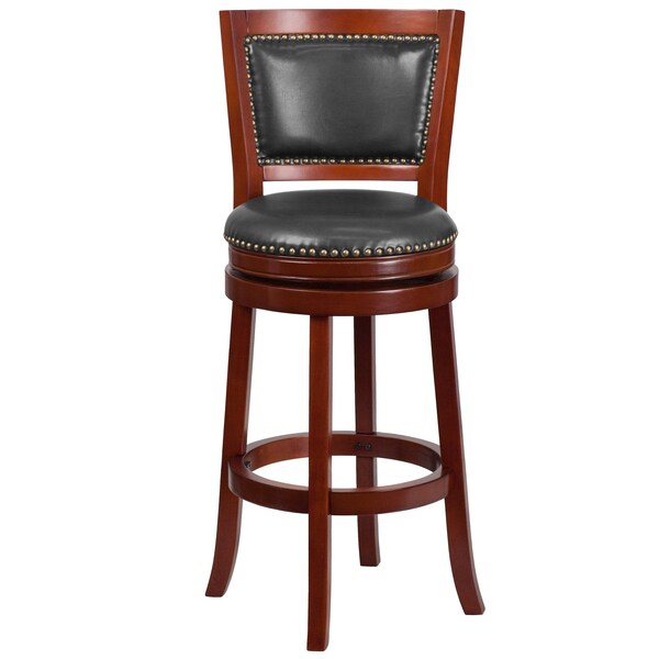 Wood Stool, Dark Cherry, 30