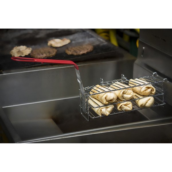 Burrito Fry Bskt, Nickel Pltd, Red Hndl