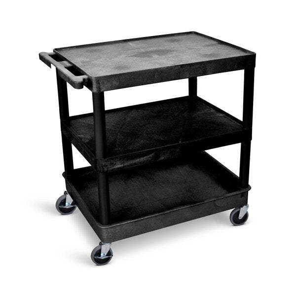 Large Flat Shelf Cart, Three Shelves, 32