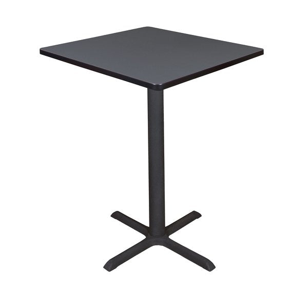 Square Tables > Breakroom Tables > Cain CafÃ© Tables, 30 W, 30 L, 42 H, Wood|Metal Top, Grey