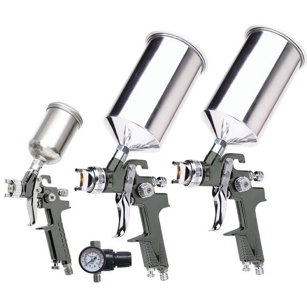 Hvlp Triple Set-Up Spray Gun Kit, 4 Piece