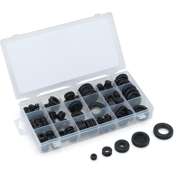 Rubber Grommet Assortment, 125 Piece