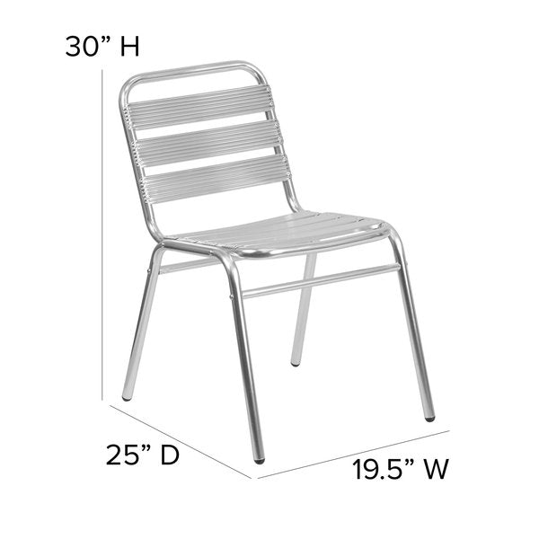 Aluminum Restaurant Stack Chair, 19.5 W 25