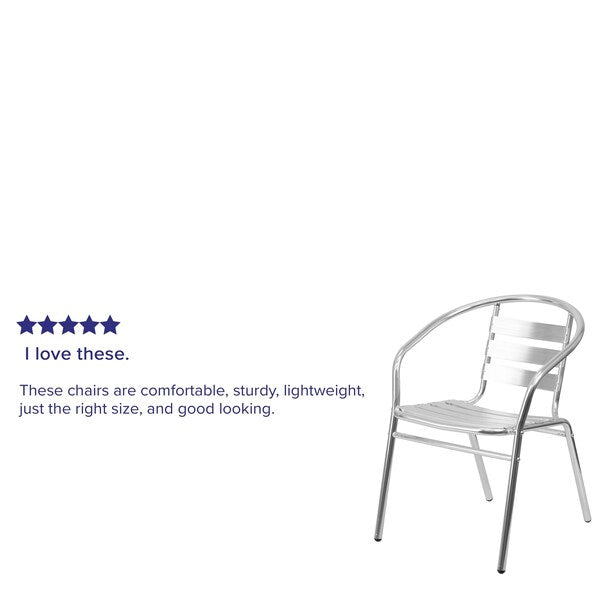 Aluminum Restaurant Stack Chair, 21.75 W 22