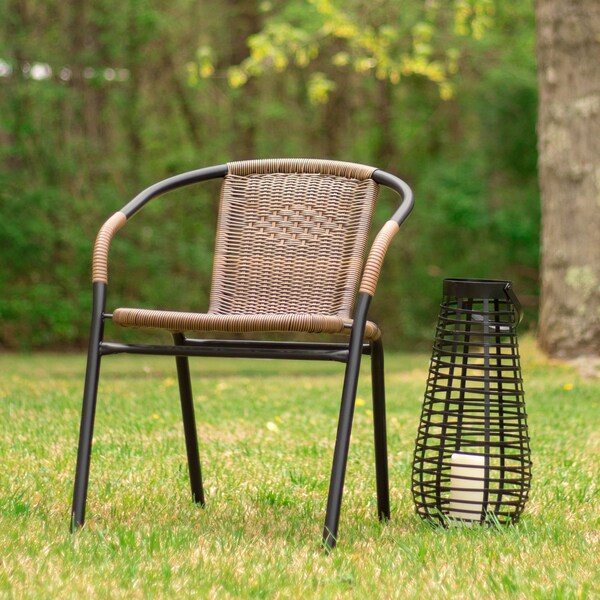 Brown Rattan Indoor-Outdoor Stack Chair