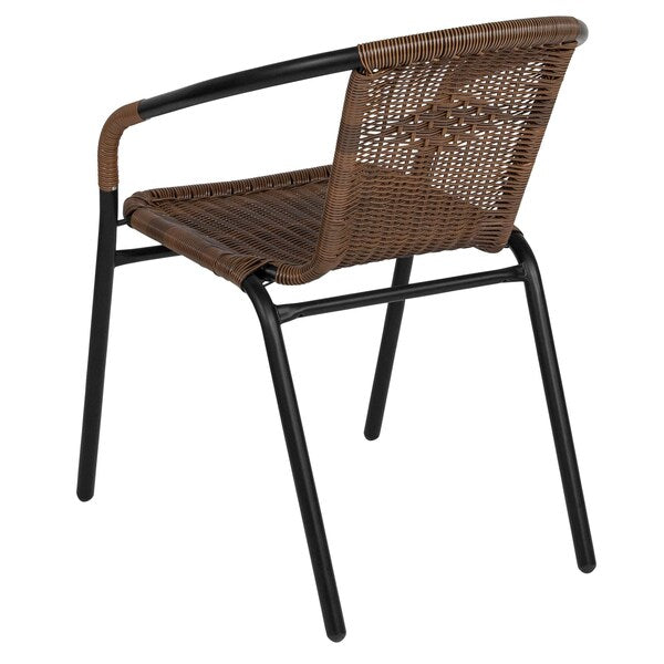 Brown Rattan Indoor-Outdoor Stack Chair