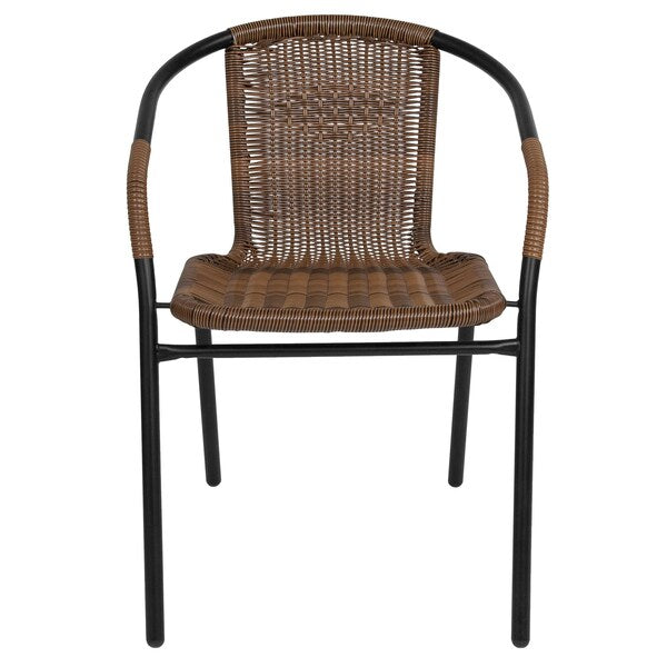 Brown Rattan Indoor-Outdoor Stack Chair