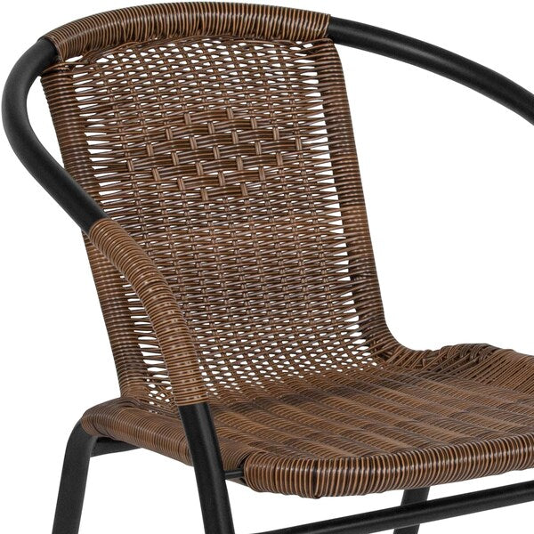 Brown Rattan Indoor-Outdoor Stack Chair