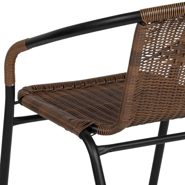Brown Rattan Indoor-Outdoor Stack Chair