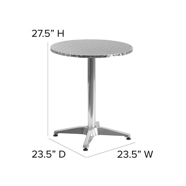 Round Table, Round, Aluminum, 23.5