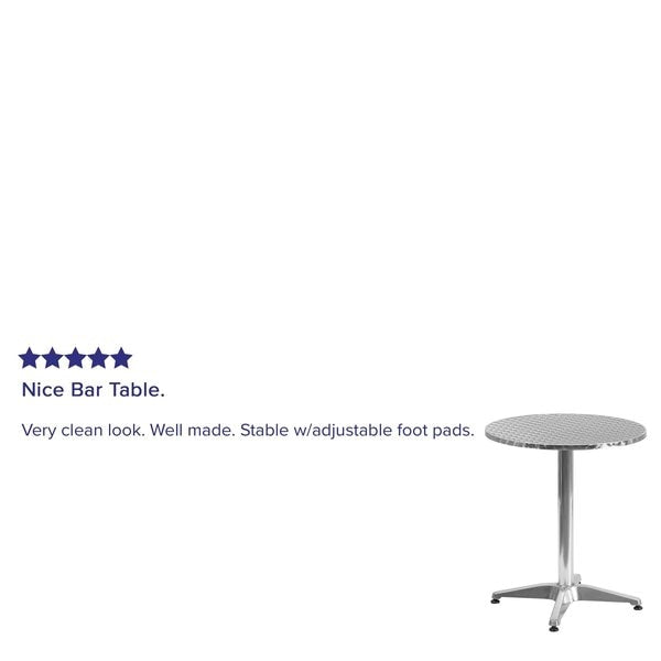 Round Table, Round, Aluminum, 23.5